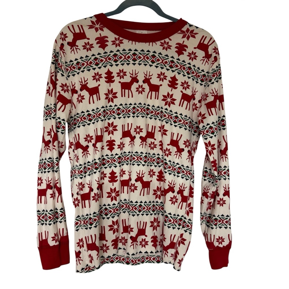 Hanna Andersson Reindeer print organic cotton pajama top